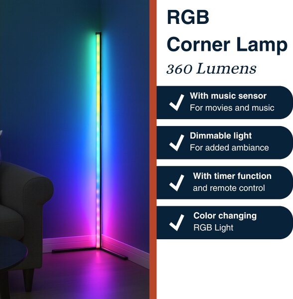 Grundig - LED RGBW димируема подова лампа LED/6W/230V + дистанционно управление