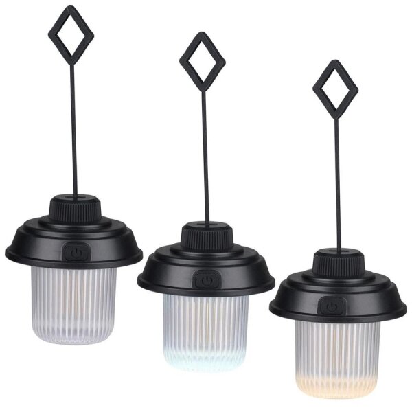 Grundig - LED къмпингова лампа LED/3xAA 3000/4500/6000K IP44 черна