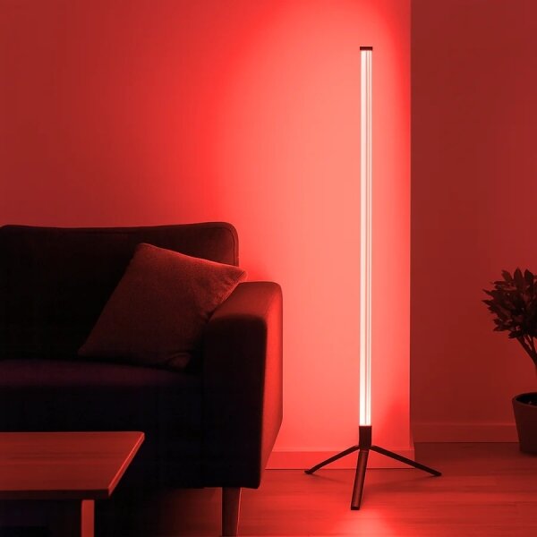Grundig - LED RGBW димируема подова лампа LED/10W/5V черна + дистанционно управление