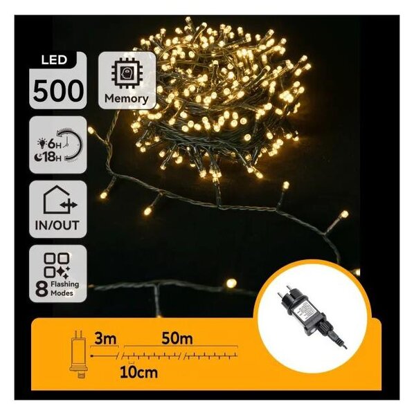Aigostar - LED външен гирлянд 500xLED/6W/230V 50m IP44 топла бяла светлина