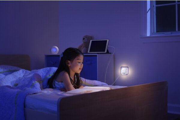 Osram- LED нощна лампа за контакт със сензор и USB LUNETTA LED/12,5W/230V