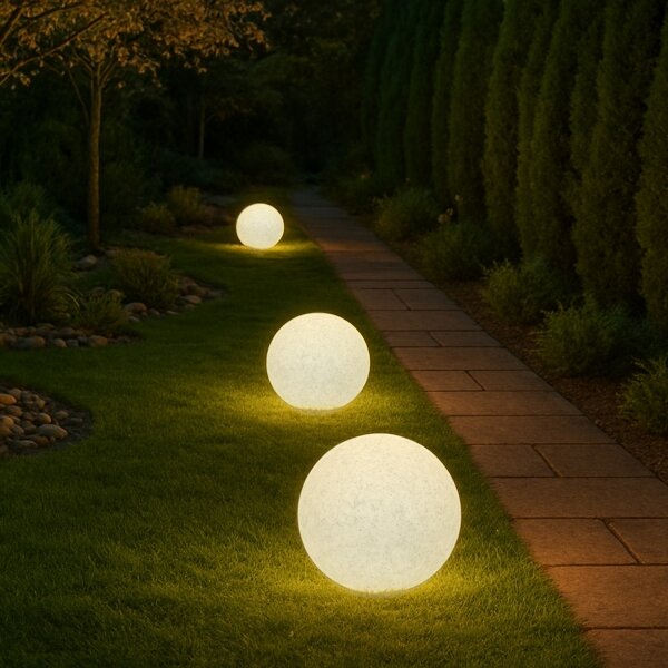 Външно декоративно осветително тяло LUMISTONE 1xE27/15W/230V IP65 диаметър 38 см