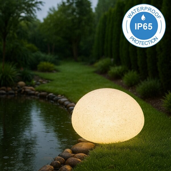Външно декоративно осветително тяло LUMISTONE 1xE27/15W/230V IP65, диам. 26,5 cm