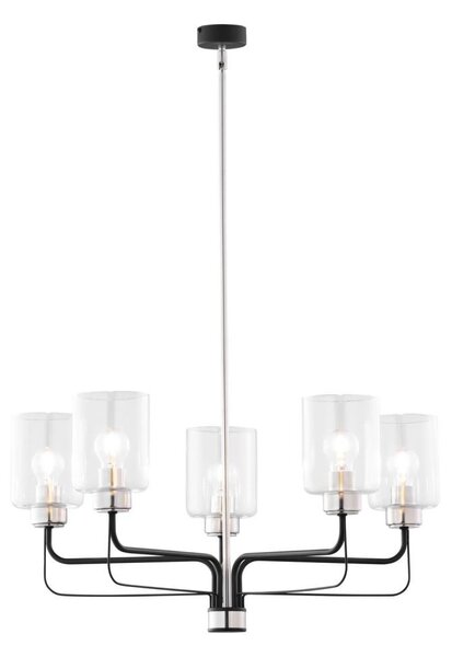 Jupiter 1884 - Полилей на тръба CERES 5xE27/15W/230V матов хром/черен