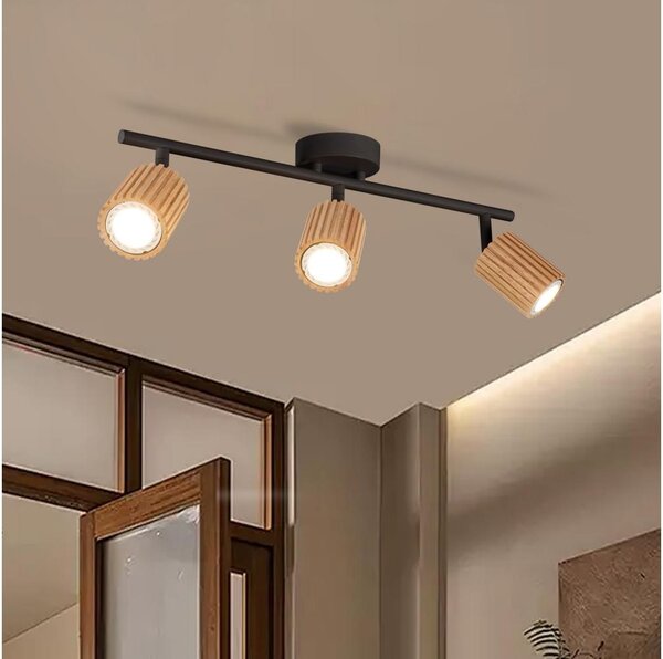 Brilagi - Спот осветително тяло MODERN WOOD 3xGU10/8W/230V дърво/черно