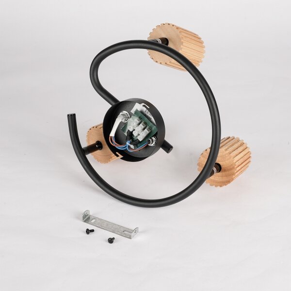 Brilagi - Точково осветително тяло MODERN WOOD 3xGU10/8W/230V дърво/черно