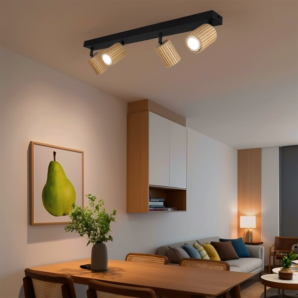 Brilagi - Точково осветително тяло MODERN WOOD 4xGU10/8W/230V дърво/черно
