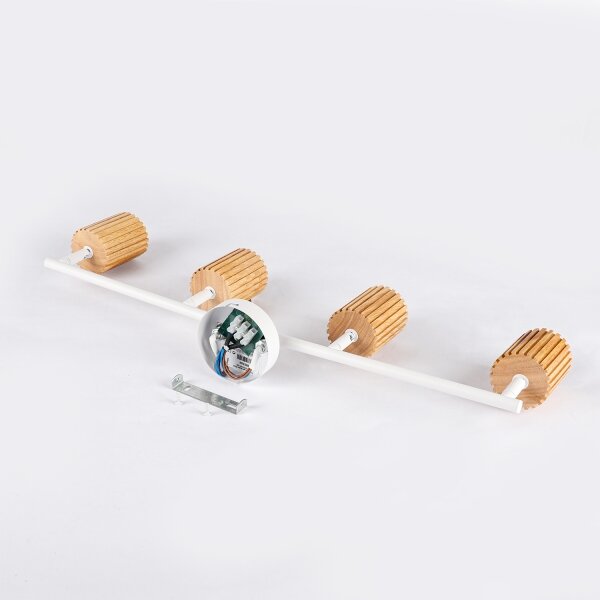 Brilagi - Точково осветително тяло MODERN WOOD 4xGU10/8W/230V дърво/бяло