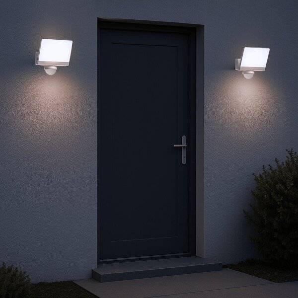 LED прожектор със сензор за движение и сумрак DAVOS LED/30W/230V IP54 бял