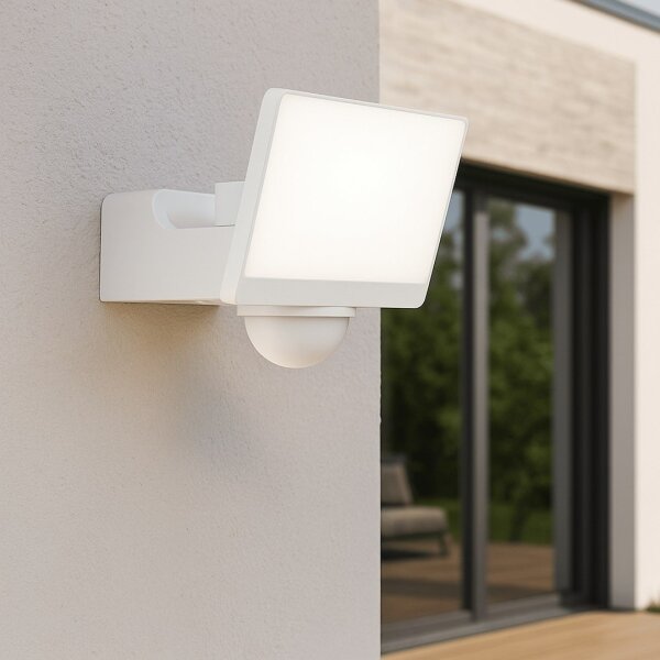 LED прожектор със сензор за движение и сумрак DAVOS LED/30W/230V IP54 бял