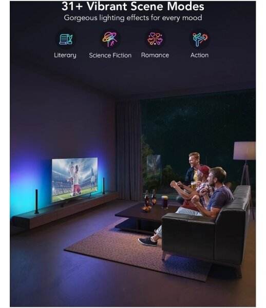 Govee - SMART LED RGBIC панел 38 см за TV 43-75" - 2 бр. Wi-Fi