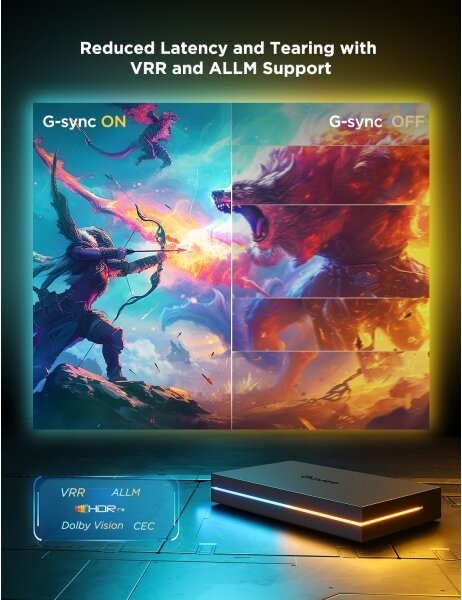 Govee - AI Sync Box Kit 2 интелигентен комплект за компютърно осветление 27-34" + LED панели с Wi-Fi