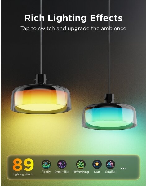 Govee - LED RGBICWW димируем полилей на кабел LED/21W/230V Matter Wi-Fi