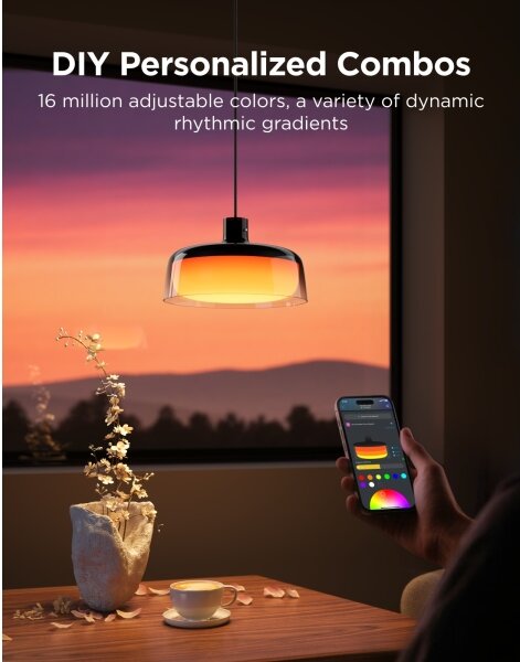 Govee - LED RGBICWW димируем полилей на кабел LED/21W/230V Matter Wi-Fi