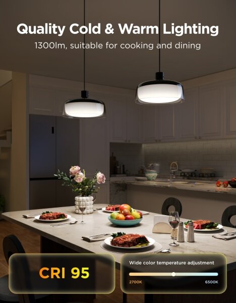 Govee - LED RGBICWW димируем полилей на кабел LED/21W/230V Matter Wi-Fi