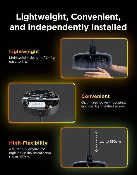 Govee - LED RGBICWW димируем полилей на кабел LED/21W/230V Matter Wi-Fi