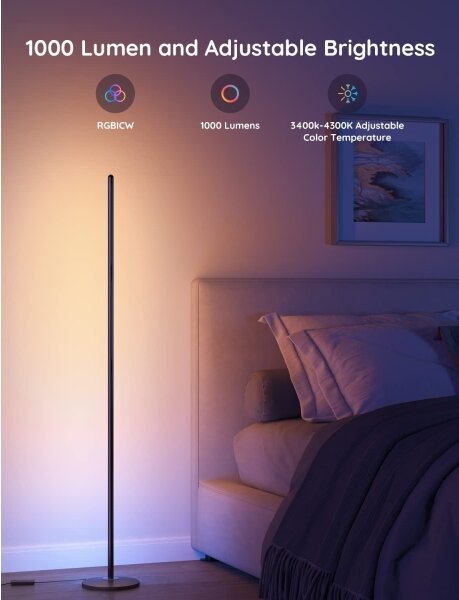 Govee - LED RGBW Димируема подова лампа LITE MATTER LED/24W/230V Wi-Fi