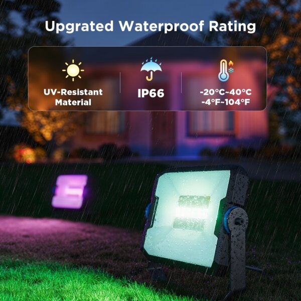 Govee - Комплект от 4 димируеми RGBICWW LED прожектора, 24W/230V, IP66, матови, Wi-Fi