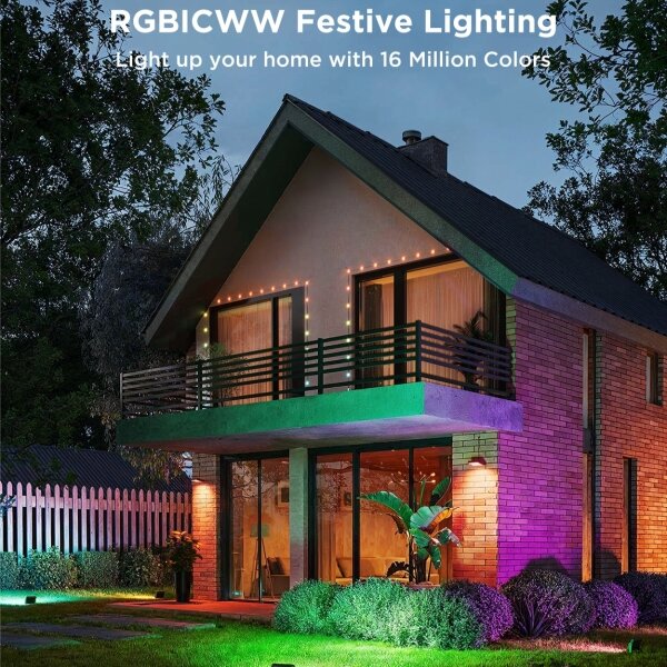 Govee - Комплект от 4 димируеми RGBICWW LED прожектора, 24W/230V, IP66, матови, Wi-Fi
