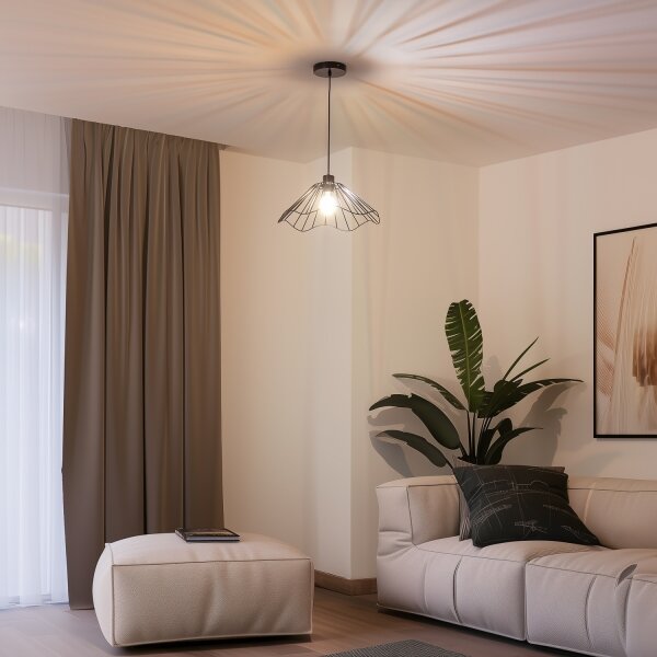 Brilagi - LED полилей на кабел CERIA WIRE 1xE27/40W/230V Ø 40 см, черен