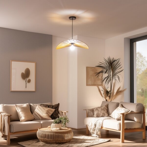 Brilagi - LED полилей на шнур CERIA BOHO 1xE27/40W/230V диам. 60 см рафия