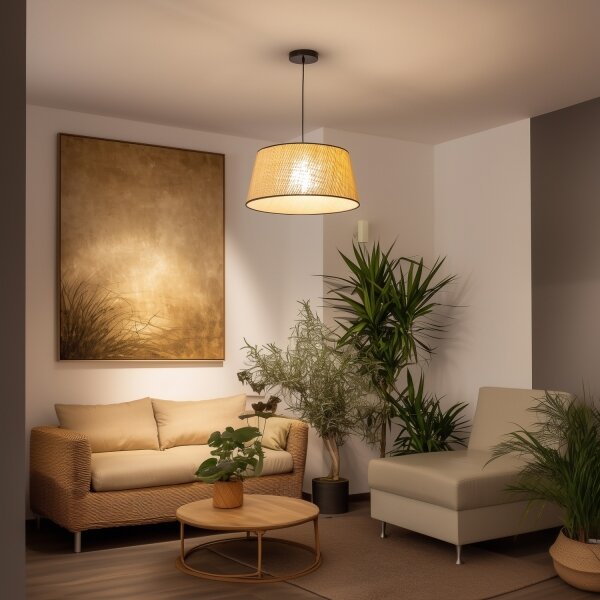 Brilagi - LED полилей на кабел CERIA 1xE27/40W/230V Ø 50 см бежов