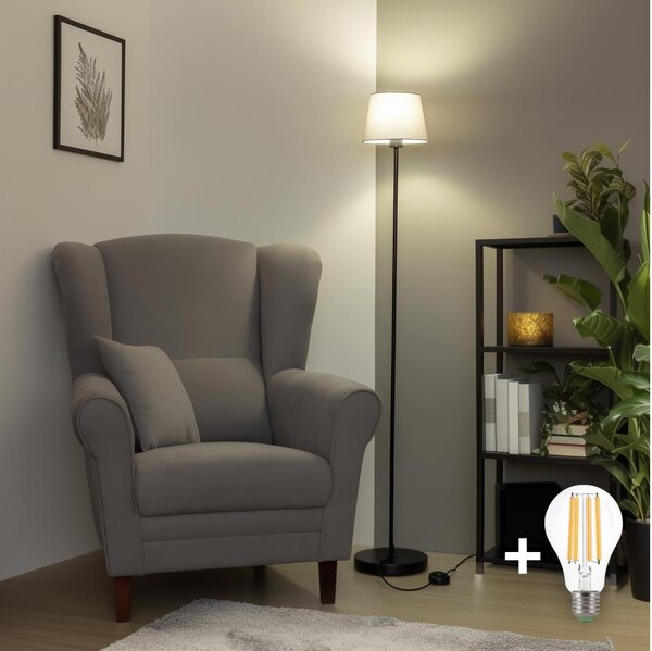 Brilagi - LED подова лампа CERIA 1xE27/40W/230V Ø 20,5 см сива/черна