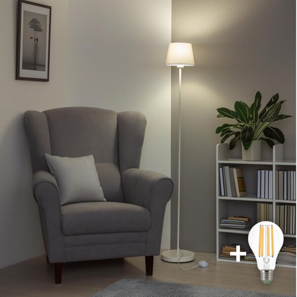Brilagi - LED подова лампа CERIA 1xE27/40W/230V Ø 20,5 cm сив/бял