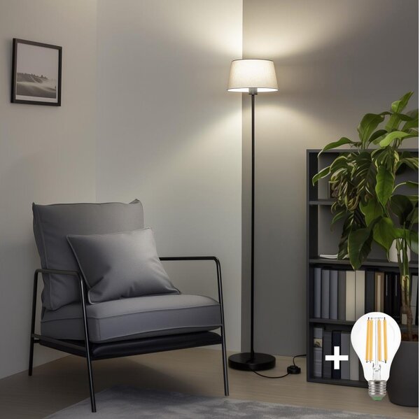 Brilagi - LED подова лампа CERIA 1xE27/40W/230V Ø 25 см сива/черна