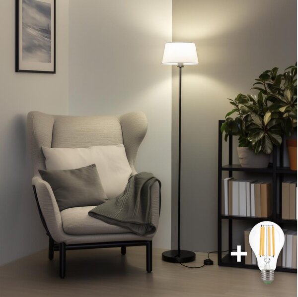 Brilagi - LED подова лампа CERIA 1xE27/40W/230V, Ø 25 см, бяла/черна