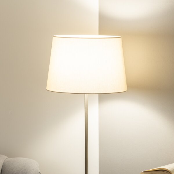 Brilagi - LED подова лампа CERIA 1xE27/40W/230V Ø 30 см бежова/матов хром