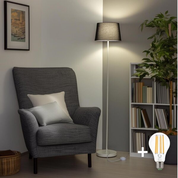 Brilagi - LED подова лампа CERIA 1xE27/40W/230V Ø 30 см черно/бяло