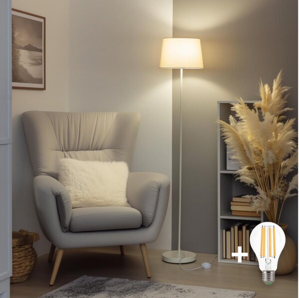 Brilagi - LED подова лампа CERIA 1xE27/40W/230V Ø 30 см бежова/бяла