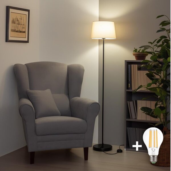 Brilagi - LED подова лампа CERIA 1xE27/40W/230V Ø 30 см бежова/черна