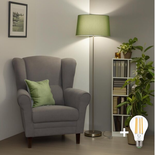 Brilagi - LED подова лампа CERIA 1xE27/40W/230V Ø 45 см зелен/матов хром