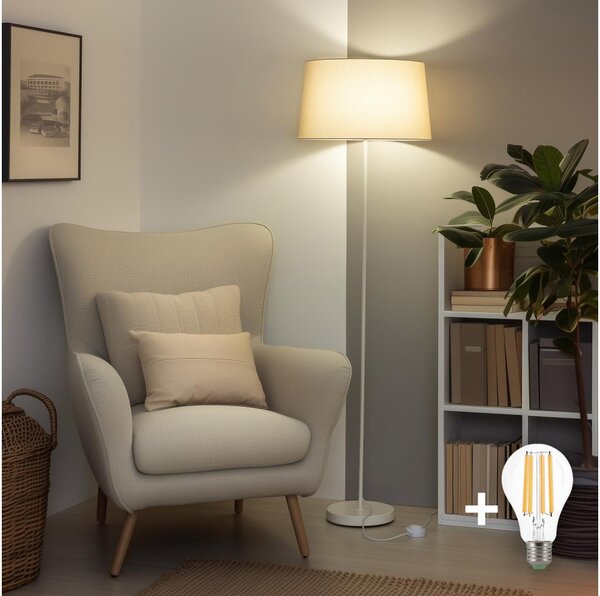 Brilagi - LED подова лампа CERIA 1xE27/40W/230V Ø 45 см бежова/бяла