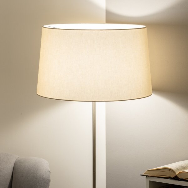 Brilagi - LED подова лампа CERIA 1xE27/40W/230V Ø 45 см бежова/матов хром