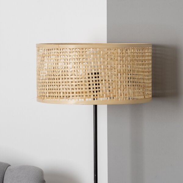 Brilagi - LED подова лампа CERIA 1xE27/40W/230V Ø 25 см бамбук/черен
