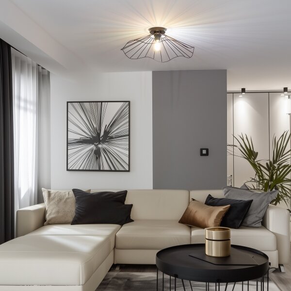 Brilagi - LED плафон CERIA WIRE 1xE27/40W/230V Ø 60 см черен