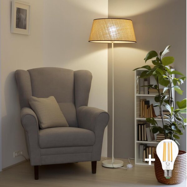 Brilagi - LED подова лампа CERIA 1xE27/40W/230V Ø 50 см бежова/бяла