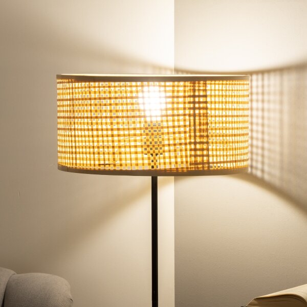 Brilagi - LED подова лампа CERIA 1xE27/40W/230V Ø 25 см бамбук/черен