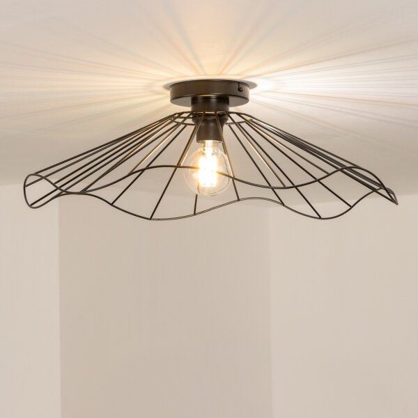 Brilagi - LED плафон CERIA WIRE 1xE27/40W/230V Ø 60 см черен