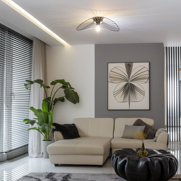 Brilagi - LED плафон CERIA WIRE 1xE27/40W/230V 40x56 cm черен