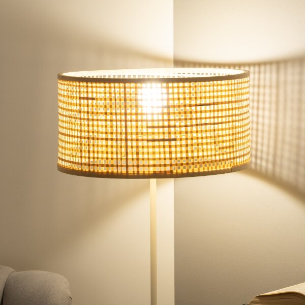 Brilagi - LED подова лампа CERIA 1xE27/40W/230V, диаметър 25 см, бамбук/бял