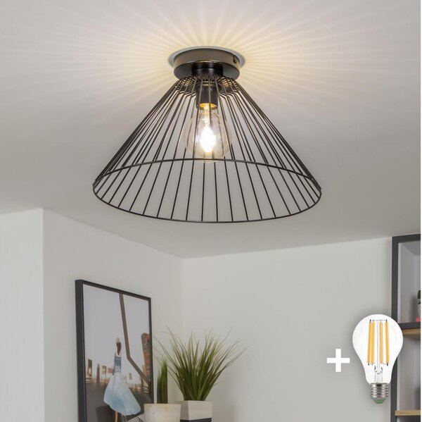 Brilagi - LED плафониера CERIA WIRE 1xE27/40W/230V Ø 45 см черна