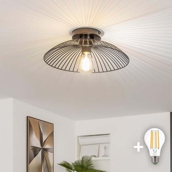 Brilagi - LED плафон CERIA WIRE 1xE27/40W/230V Ø 26 см, черен