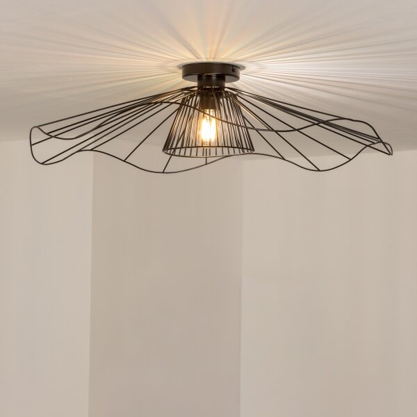 Brilagi - LED плафон CERIA WIRE 1xE27/40W/230V, диаметър 80 см, черен