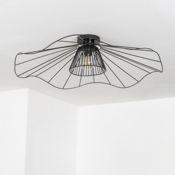 Brilagi - LED плафон CERIA WIRE 1xE27/40W/230V, диаметър 80 см, черен