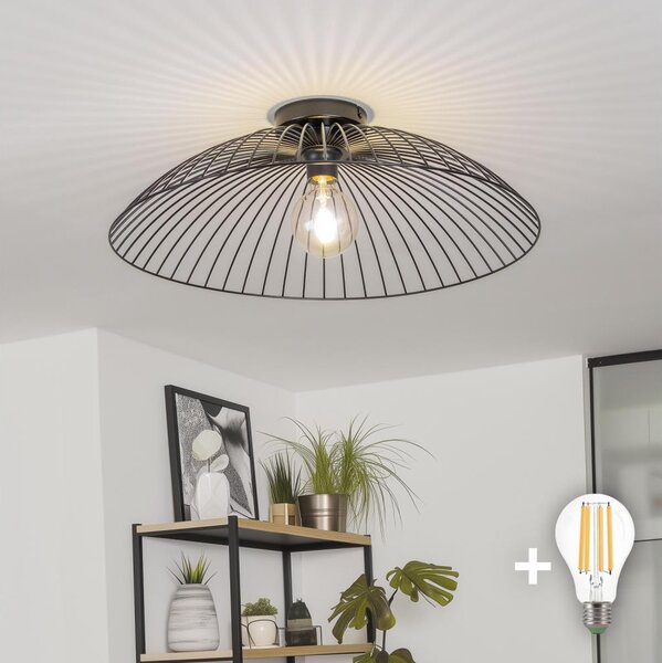 Brilagi - LED повърхностно монтиран полилей CERIA WIRE 1xE27/40W/230V Ø 60 см черен