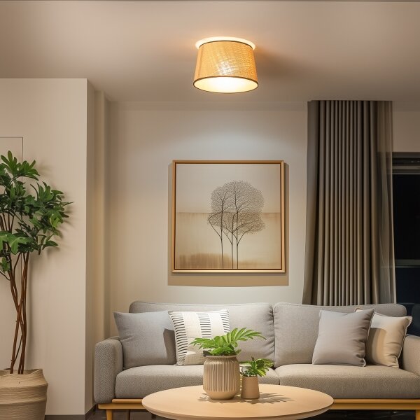 Brilagi - LED плафон-полилей CERIA 1xE27/40W/230V Ø 35 см бежов